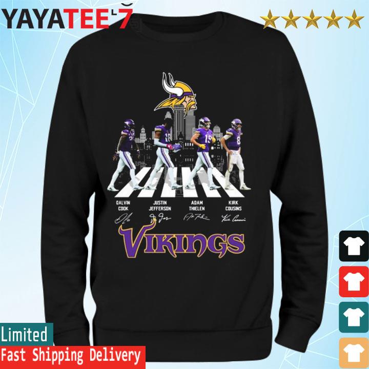 Official the Vingkings Abbey Road Kirk Cousins Adam Thielen Dalvin Cook And  Justin Jefferson Shirt, hoodie, sweater, long sleeve and tank top