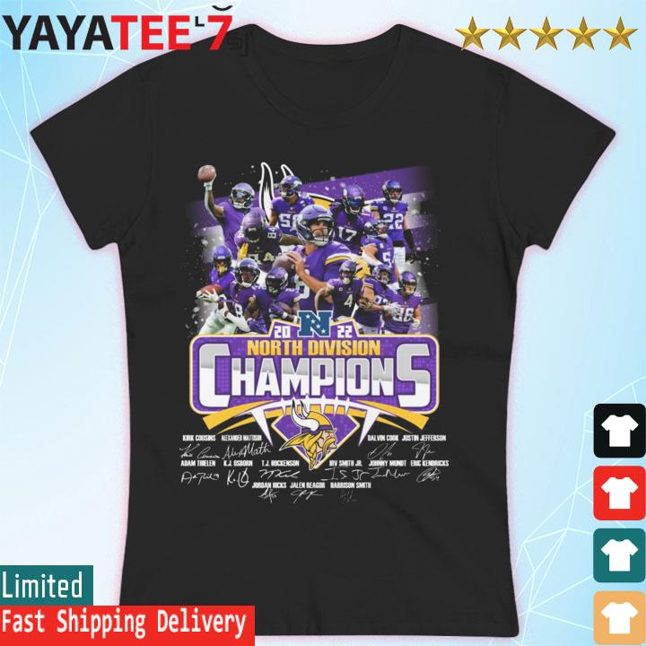 Minnesota Vikings 2022 North Division Champions Signatures Shirt