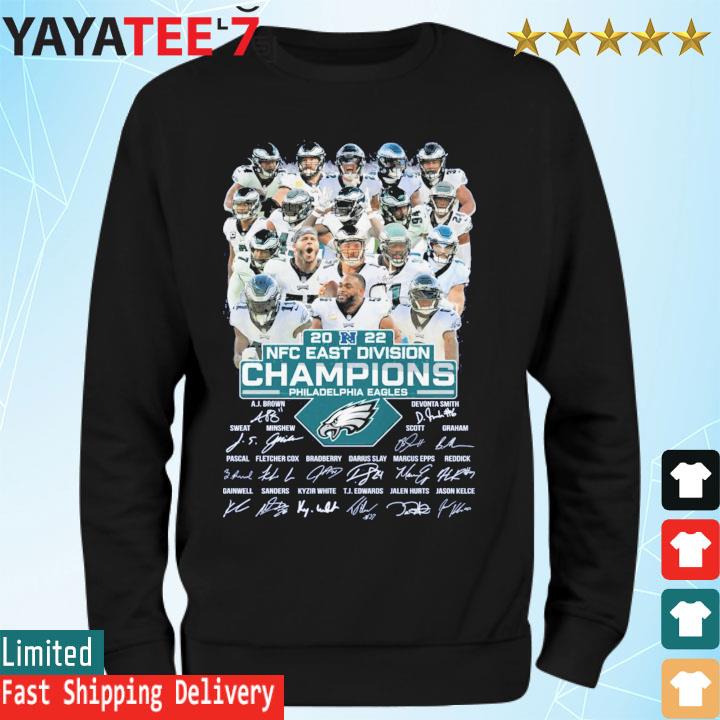 Official Nfl philadelphia eagles 2022 nfc east division champions  signatures thank shirt, hoodie, sweater, long sleeve and tank top