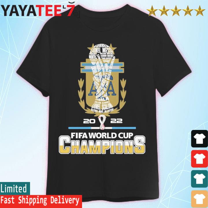 Official Argentina Football Players 2022 Fifa World Cup Champions Players Names Shirt
