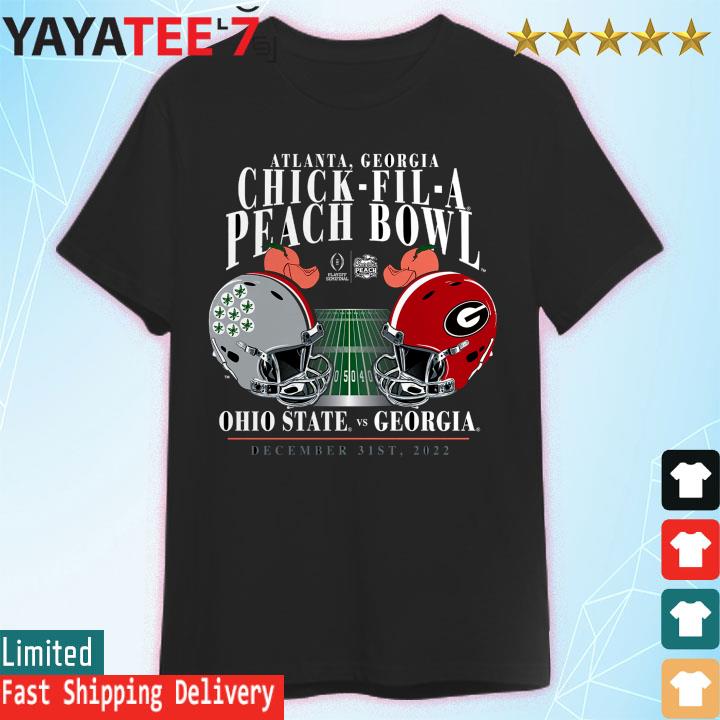 Official official Georgia Bulldogs vs Ohio State Buckeyes College Football Playoff 2022 Peach Bowl Matchup Old School T-Shirt