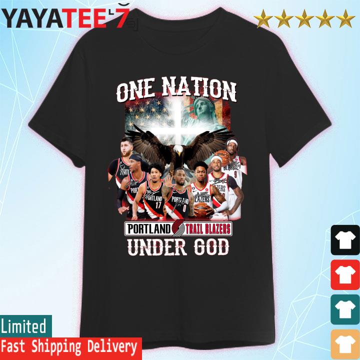 One Nation Under god Portland Trail Blazers signatures shirt