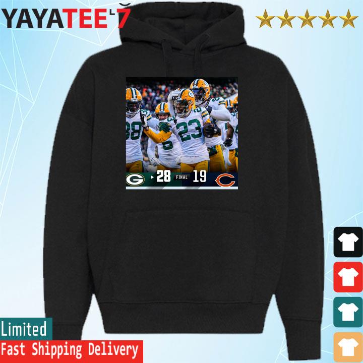 Original green bay packers 28 19 chicago bears nfl 2022 gameday matchup  final score shirt, hoodie, sweater, long sleeve and tank top