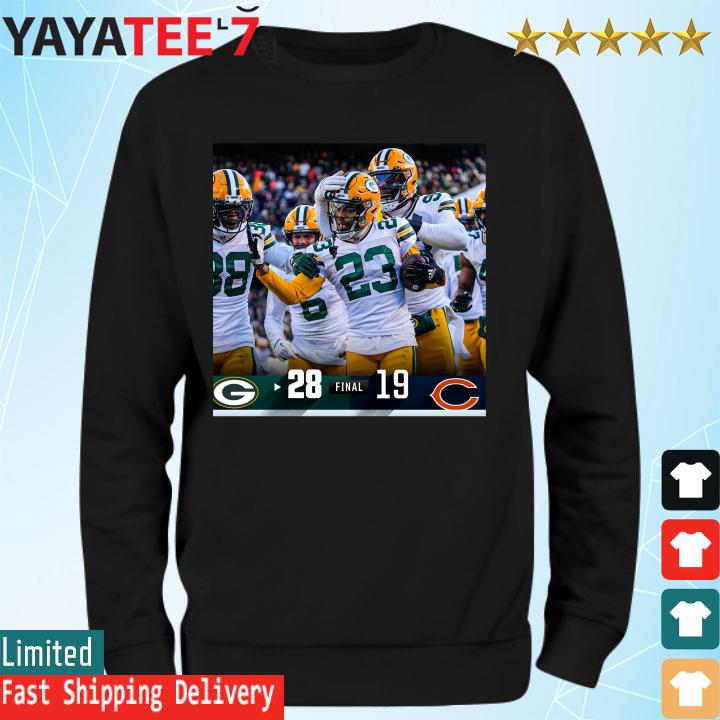 Original green Bay Packers 28 19 Chicago Bears NFL 2022 gameday matchup  final score shirt, hoodie, sweater, long sleeve and tank top