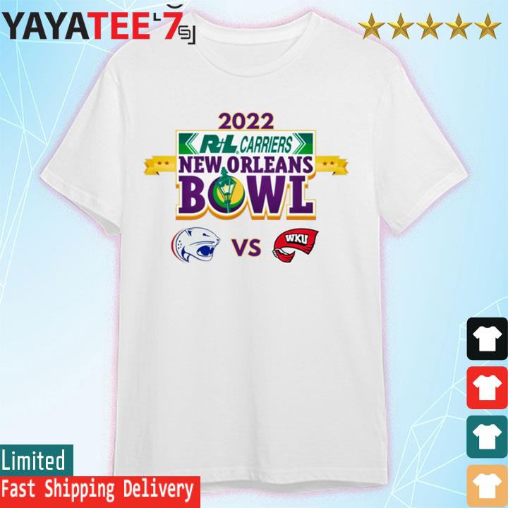 Original south alabama vs western kentucky 2022 r+l carriers ​new orleans bowl shirt