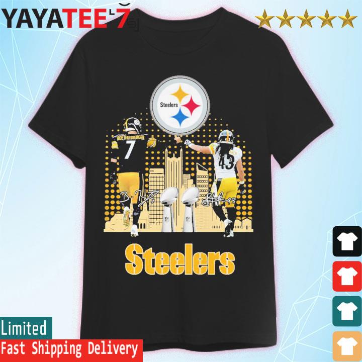 Pittsburgh Steelers City Skyline Ben Roethlisberger And Troy Polamalu  Signatures Shirt, hoodie, sweater, long sleeve and tank top