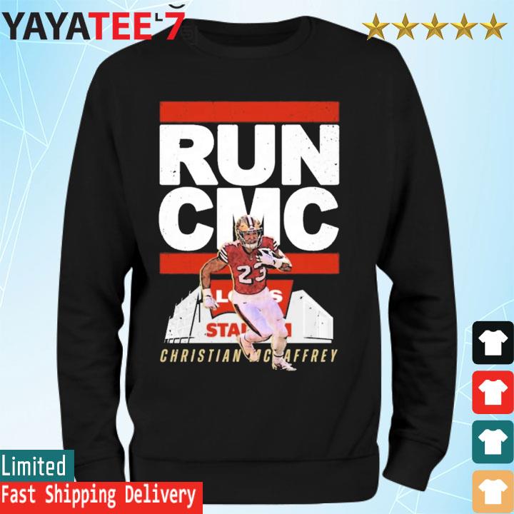 Christian McCaffrey 23 San Francisco 49ers football player run CMC outline  shirt, hoodie, sweater, long sleeve and tank top