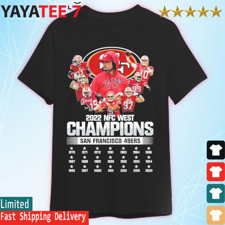 2022 NFC west Champions San Francisco 49ers signatures shirt