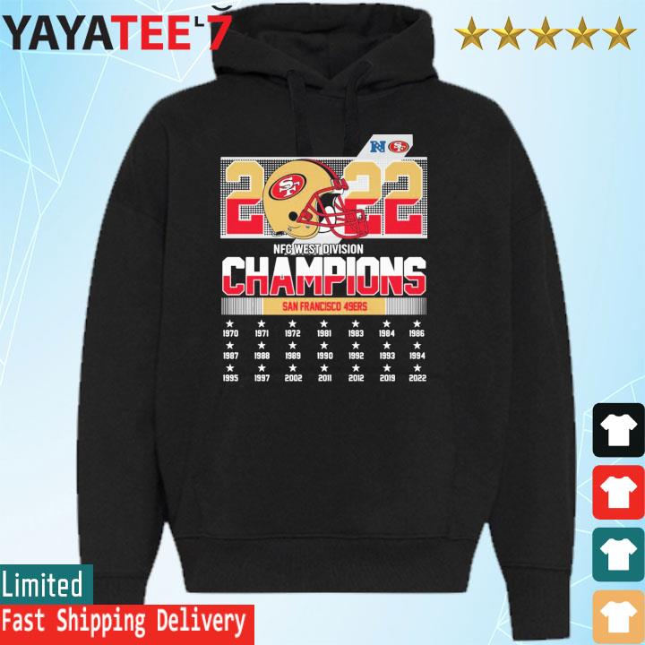 San Francisco 49ers 2022 NFC west Division Champions 1970-2022 shirt,  hoodie, sweater, long sleeve and tank top