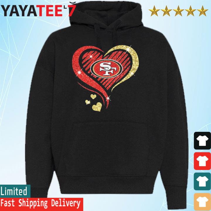 San Francisco 49ers Glitter Heart Shirt - Huneni Store