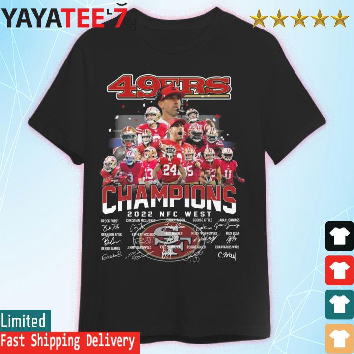 2022 NFC west Champions San Francisco 49ers signatures shirt