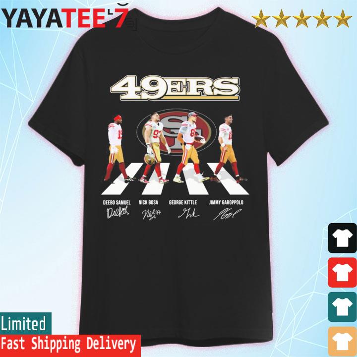 Buy 49ers SF Deebo Samuel Nick Bosa George Kittle Jimmy Garoppolo Shirt For  Free Shipping CUSTOM XMAS PRODUCT COMPANY