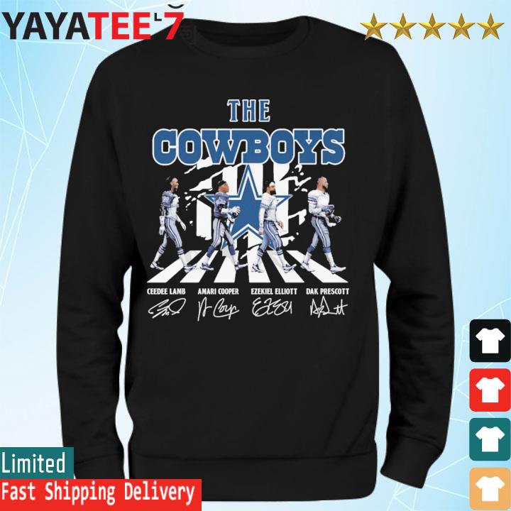 The Cowboys Ezekiel Elliott Dak Prescott Amari Cooper Ceedee Lamb abbey  road signatures shirt, hoodie, sweater, long sleeve and tank top