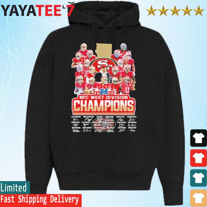 2022 NFC West Champions San Francisco 49ers team signatures shirt