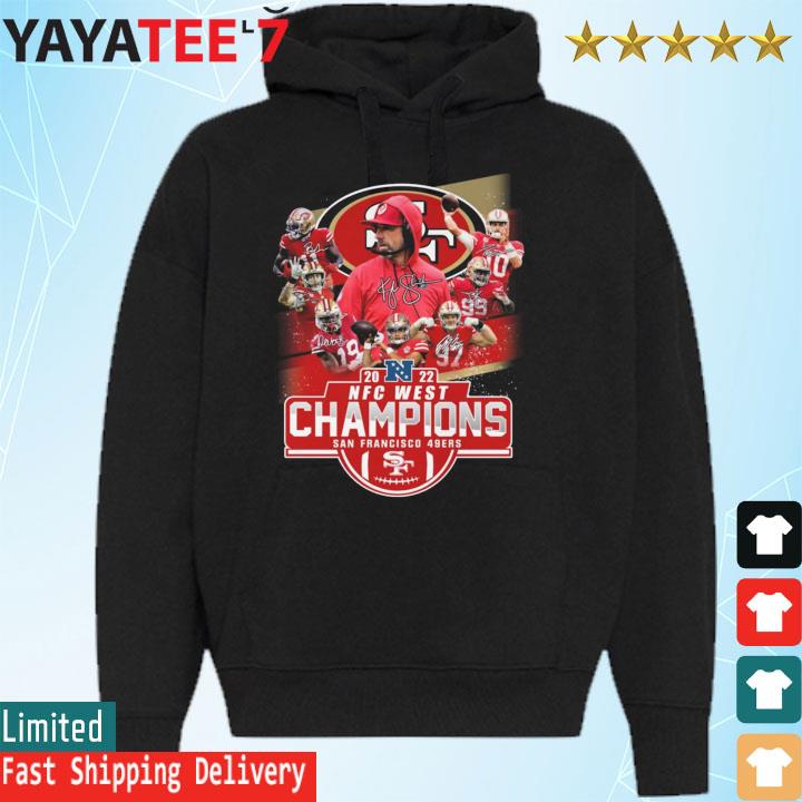 2022 NFC West Champions San Francisco 49ers team signatures s Hoodie