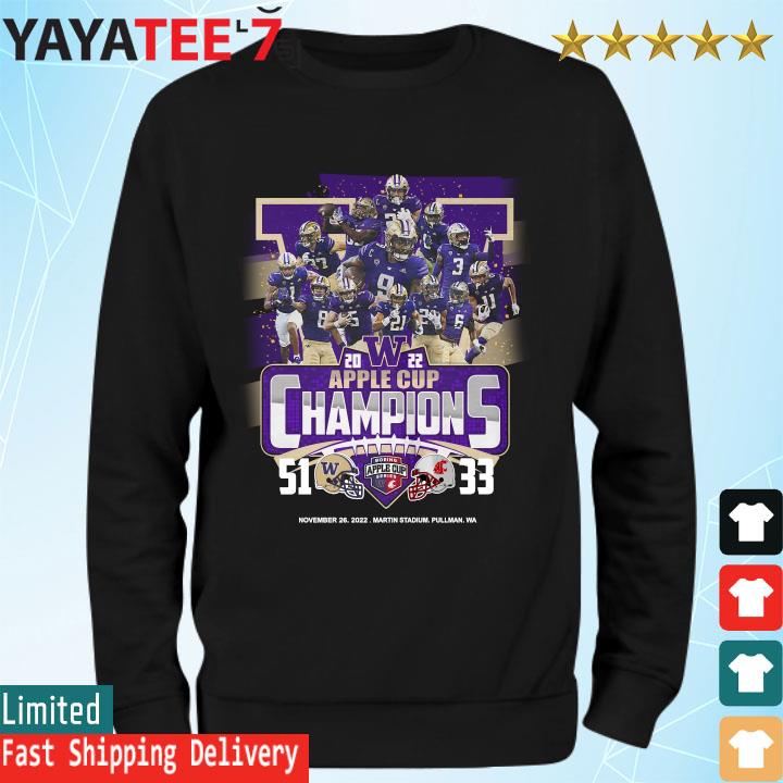 Washington Huskies Vs Washington State Cougars 51-33 2022 Apple Cup Champions hoodie Sweatshirt