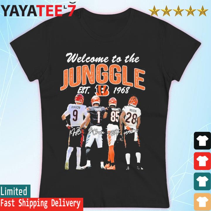 Cincinnati Bengals Welcome To The Jungle Est 1968 Signatures shirt, hoodie,  sweater, long sleeve and tank top