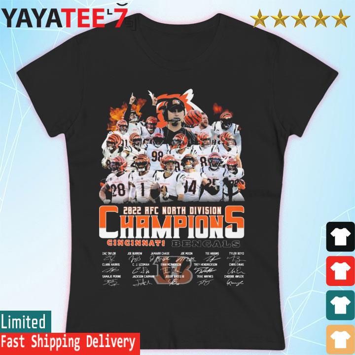 Cincinnati Bengals Go Bengals Go AFC North Champions 2022 Signatures Shirt,  hoodie, sweater, long sleeve and tank top