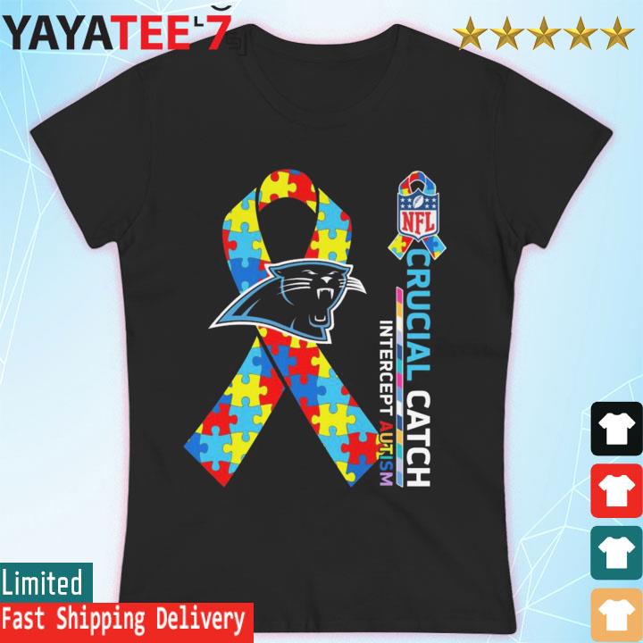 Nfl Crucial Catch Apparel Carolina Panthers Crucial Catch Intercept Cancer  T Shirt - Limotees