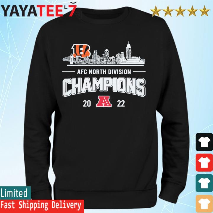 Cincinnati Bengals City Skyline 2022 AFC North Division Champions shirt,  hoodie, sweater, long sleeve and tank top