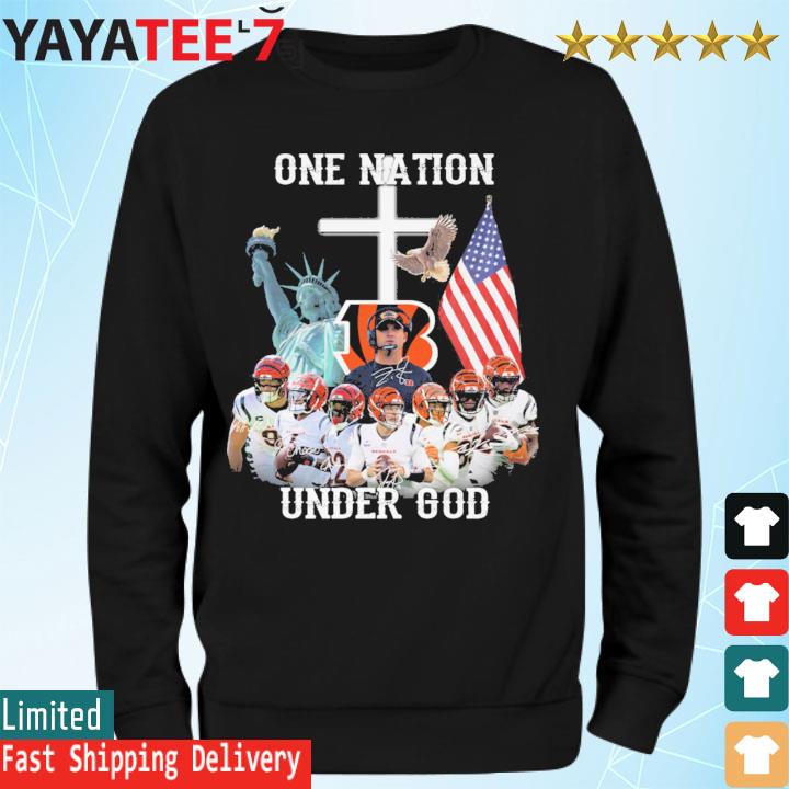 Cincinnati Bengals one nation under God signatures shirt, hoodie