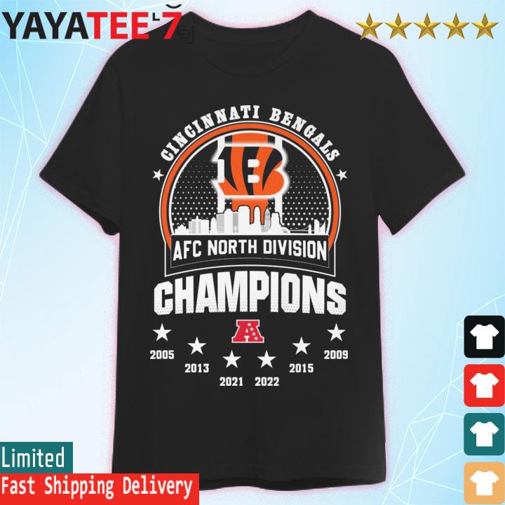 Cincinnati Bengals skyline AFC North DIvision Champions 2005-2022 shirt,  hoodie, sweater, long sleeve and tank top