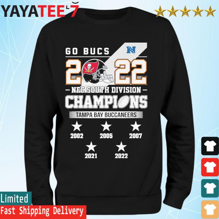 Tampa Bay Buccaneers Go Bucs 2022 NFC South Division Champions 2002-2022  shirt, hoodie, sweater, long sleeve and tank top