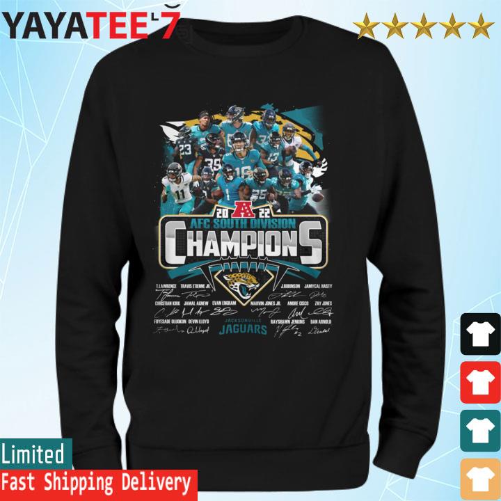 Jacksonville Jaguars 2022 AFC South Division Champions Signatures shirt,  hoodie, sweater, long sleeve and tank top