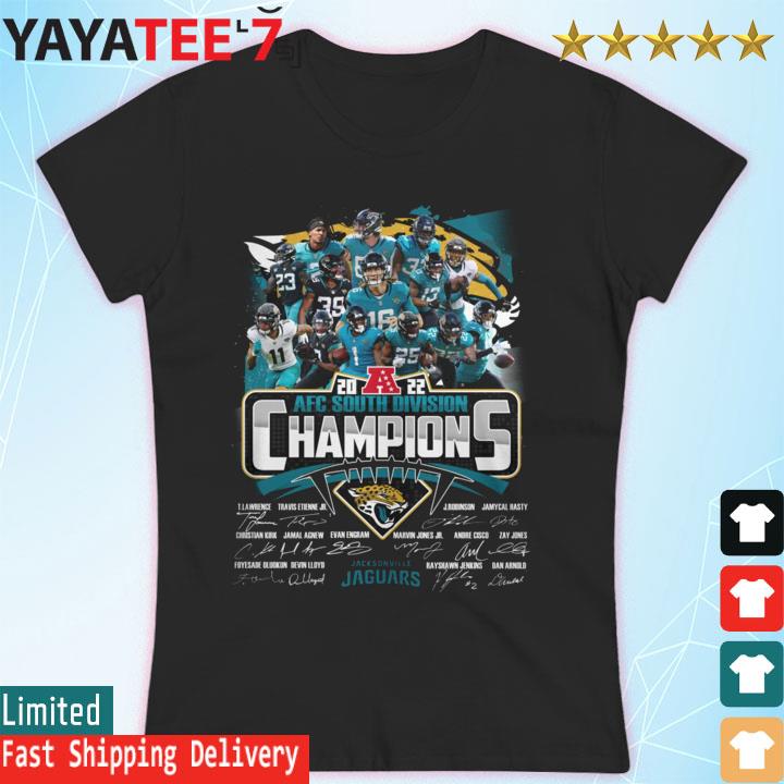 Jacksonville Jaguars 2022 AFC South Champions Signatures T-shirt - Kaiteez