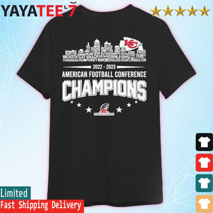 Kansas City Chiefs 2022 2023 AFC Champions Players names city shirt,  hoodie, sweater, long sleeve and tank top