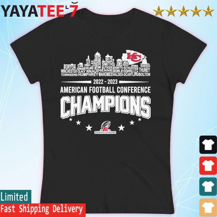 Kansas City Chiefs 2022 2023 AFC Champions Players names city shirt,  hoodie, sweater, long sleeve and tank top