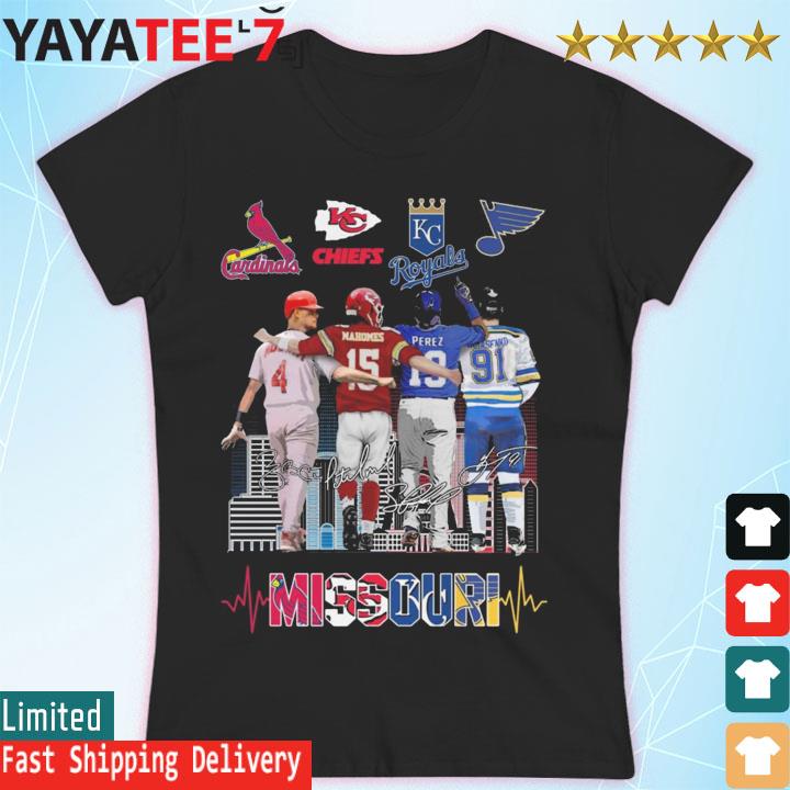 The Missouri Sports Yadier Molina Patrick Mahomes Salvador Perez And  Vladimir Tarasenko shirt, hoodie, sweater and v-neck t-shirt