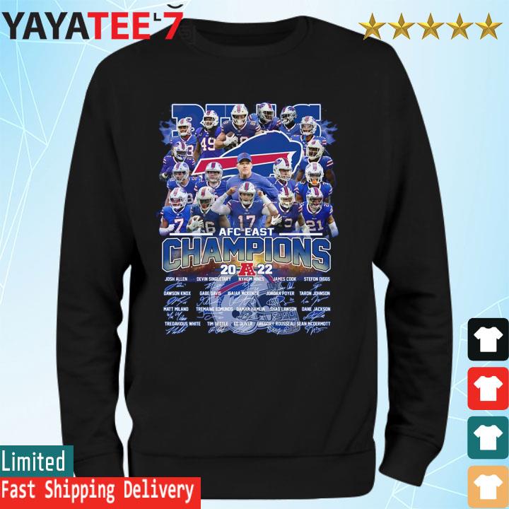 AFC East Division Buffalo Bills Champions 2020 Signatures T-Shirt - TeeNavi