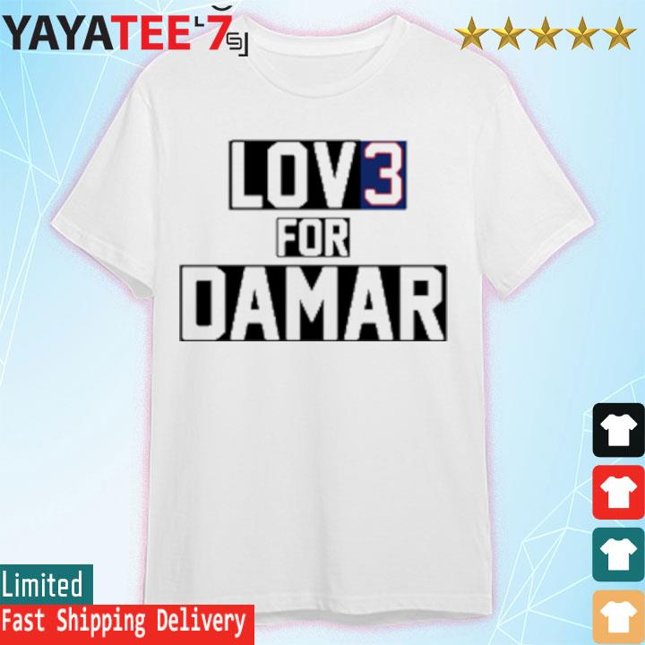 Love for Damar #3 Black Football T-Shirt Damar Hamlin Buffalo