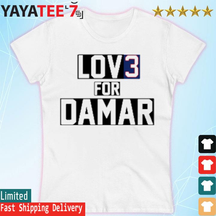 Love for Damar #3 Black Football T-Shirt Damar Hamlin Buffalo