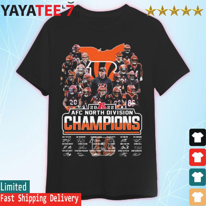 Cincinnati Bengals 2021 AFC North Division Champions Signatures T