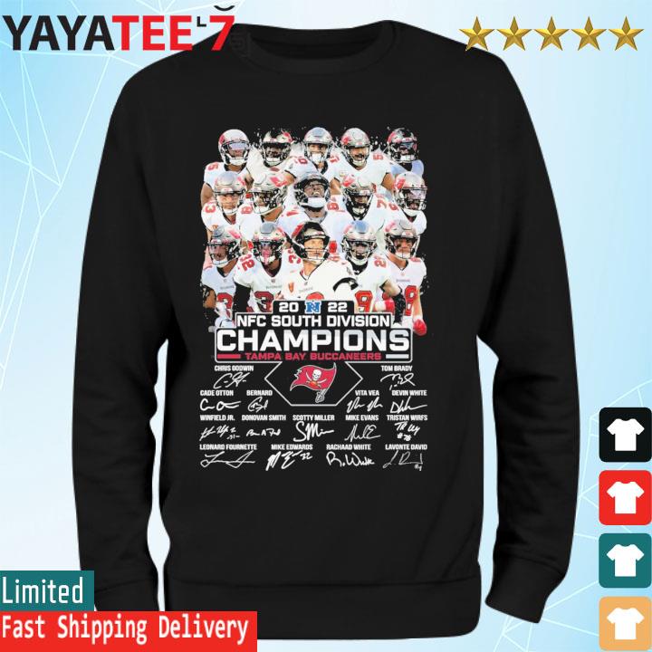 Tampa Bay Buccaneers Team 2022 Nfc South Division Champions Signatures New  2023 Shirt, hoodie, sweater, long sleeve and tank top