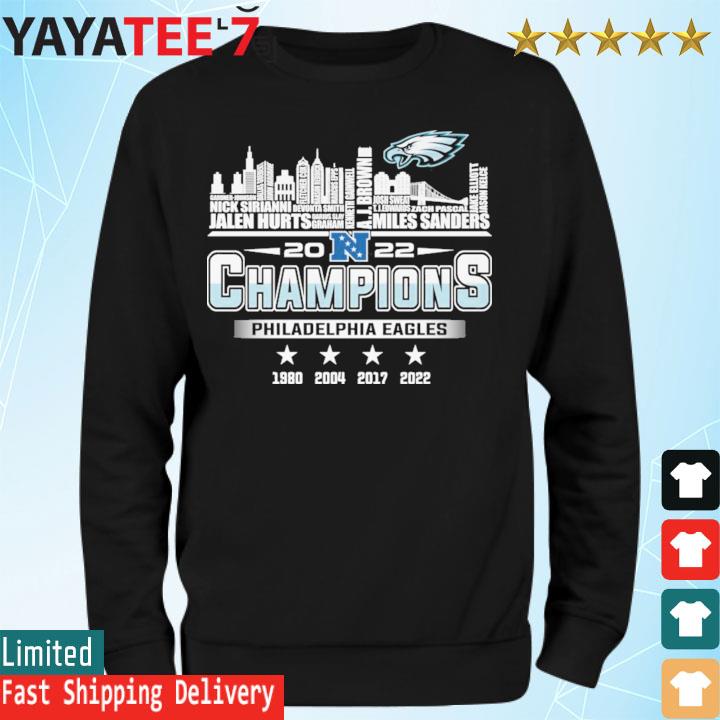 Philadelphia Eagles Nfc Champions 1980 2004 2017 2022 Vintage Poster  T-shirt,Sweater, Hoodie, And Long Sleeved, Ladies, Tank Top