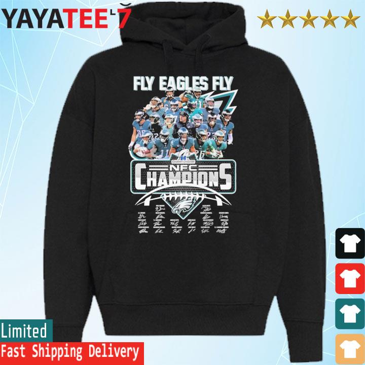 NFC Champions fly Eagles fly Philadelphia Eagles signatures shirt