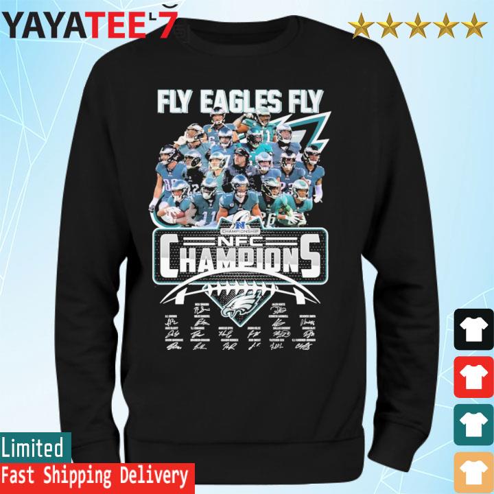 NFC Champions fly Eagles fly Philadelphia Eagles signatures shirt, hoodie,  sweater, long sleeve and tank top