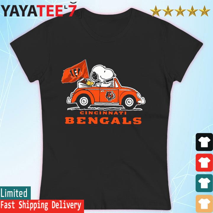 Snoopy And Woodstock Drive Car Bengals Football Shirt