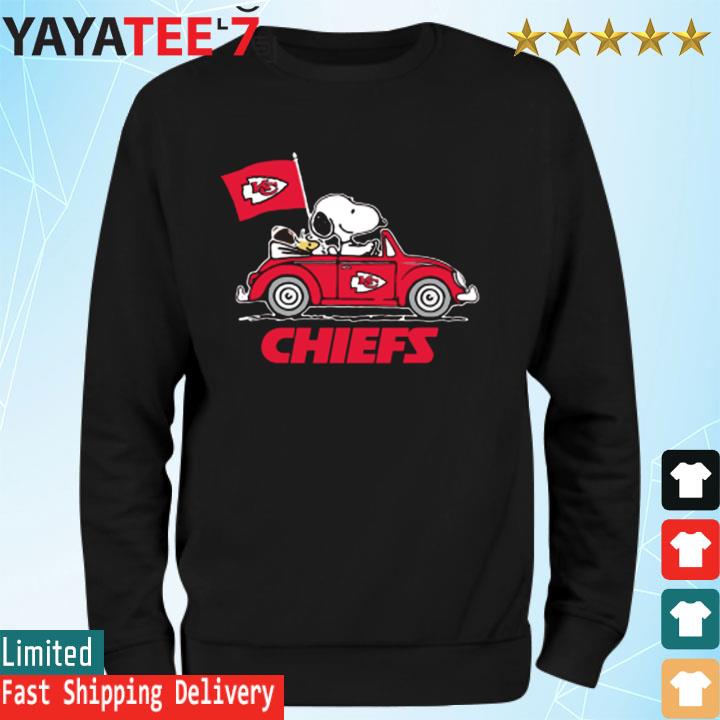 Woodstock and Snoopy on dog house Kansas City Chiefs Christmas shirt -  Limotees