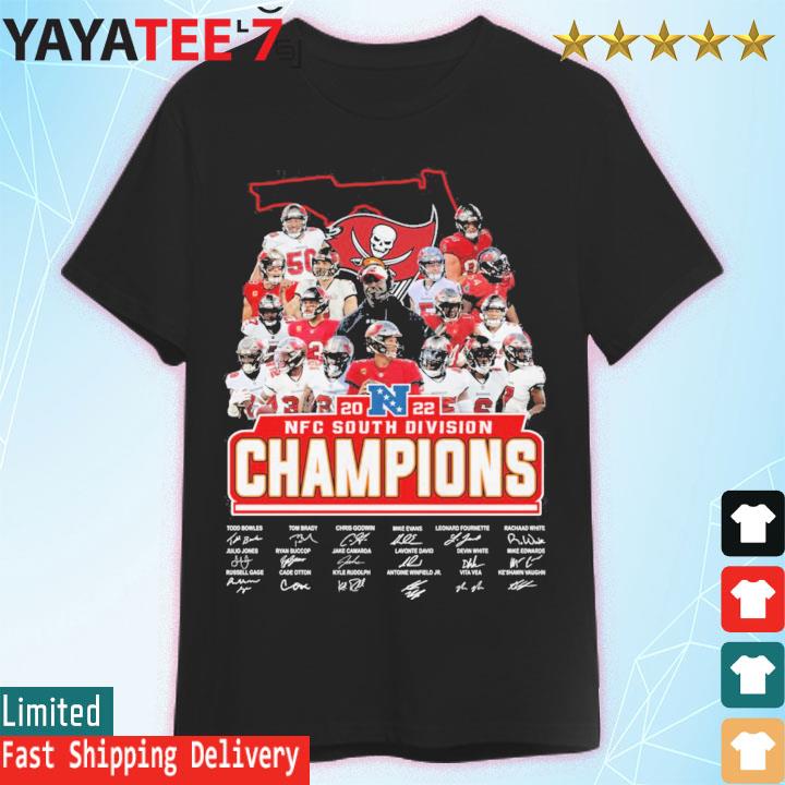 Tampa bay buccaneers team signature nfc south division champions 2021 2022  shirt, hoodie, sweater, long sleeve and tank top