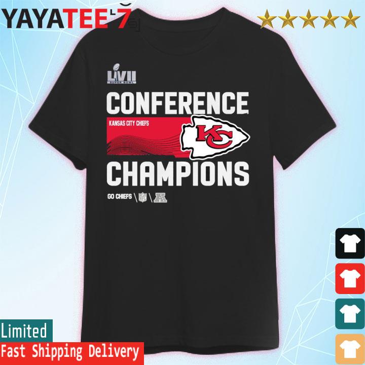 The Kansas City Chiefs Nike 2022 AFC Champions Locker Room Trophy Collection T-Shirt