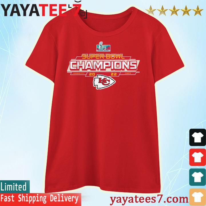 2022 Kansas City Chiefs NFL Super Bowl LVII Champions Running Schedule red s Women's T-shirt