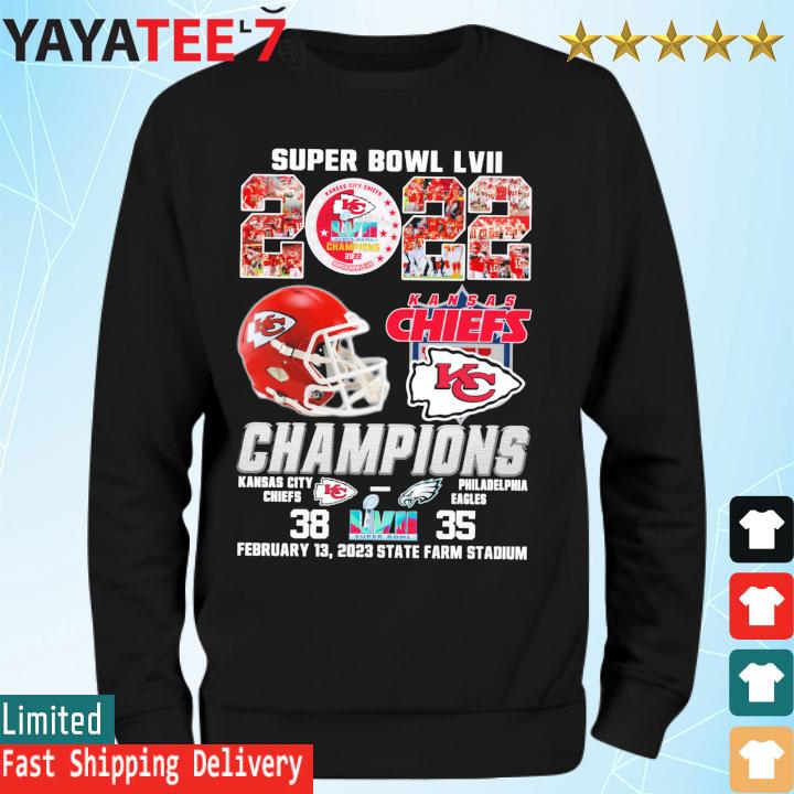 Kansas City Chiefs 38 35 Philadelphia Eagles 2022 Super Bowl LVII matchup  final score shirt, hoodie, sweater, long sleeve and tank top