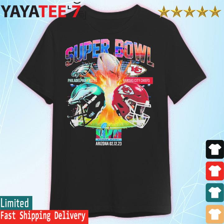 2023 Super Bowl LVII Graphic Philadelphia Eagles Vs. Kansas City Chiefs T-Shirt