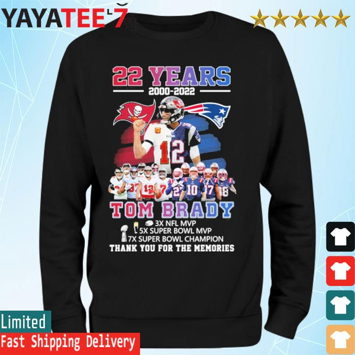 22 Years 2000-2022 Tom Brady Thank You For The Memories Shirt