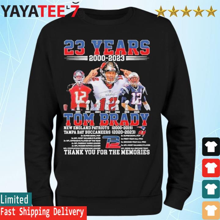 The Patriots And Buccaneers Tom Brady 2000 2022 Thank You For The Memories  Signature Shirt, hoodie, sweater, long sleeve and tank top