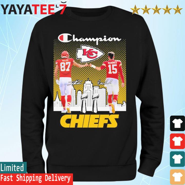 Kansas City Chiefs Super Bowl Wins Shirt Kelce 87 Mahomes 15 Chiefs Logo  Sweatshirt - Best Seller Shirts Design In Usa